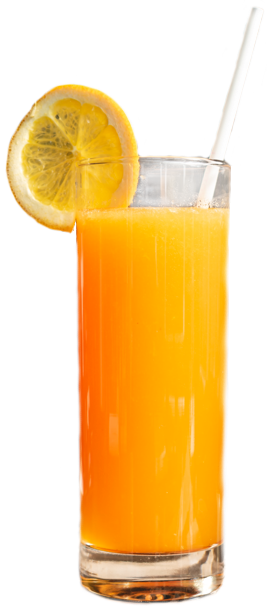 A drink from the menu, Orangejuice.